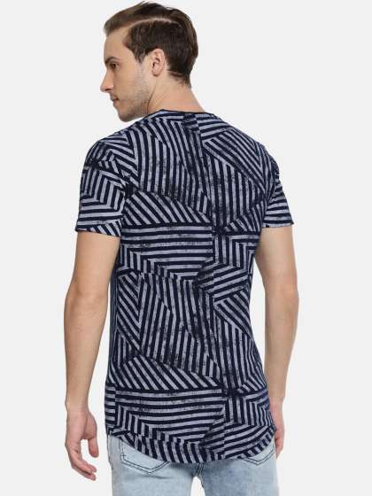 Being Human Clothing Men Blue Printed Round Neck P