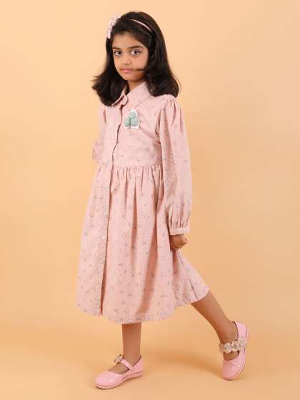 CALYX CLOTHING Floral Print Puff Sleeve Fit  Flare