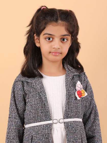 CALYX CLOTHING Girls Checked Round Neck ALine Dres