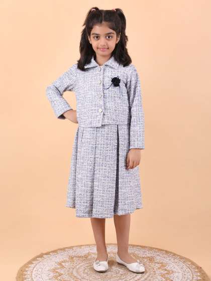 CALYX CLOTHING Girls Checked Sleeveless Pleated AL