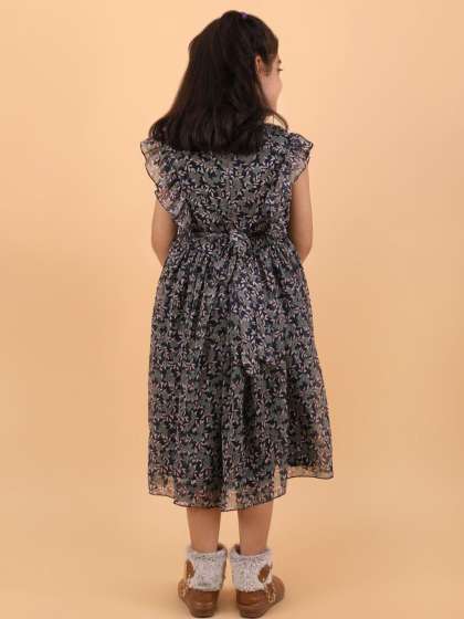 CALYX CLOTHING Girls Floral Printed Flutter Sleeve