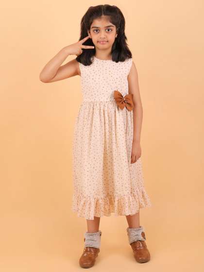 CALYX CLOTHING Girls Polka Dot Printed Chiffon Fit
