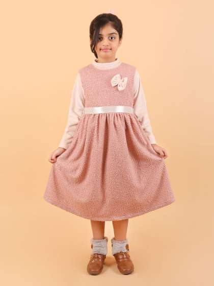 CALYX CLOTHING Girls Ribbed Fit  Flare Midi Dress