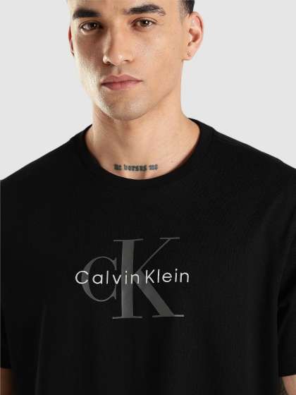 Calvin Klein Jeans Men Brand Logo Printed Round Ne