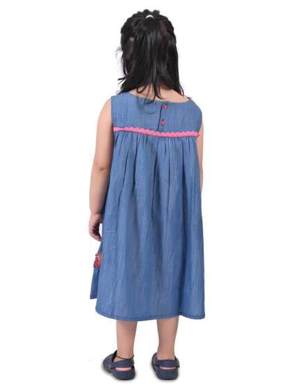 Cloth Bites Girls Cotton Animal Embroidered Denim