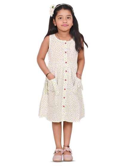 Cloth Bites Girls Floral Printed ALine Dress