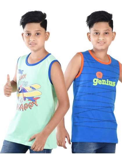 Clothe Funn Boys Pack Of 2 Graphic Printed Round N