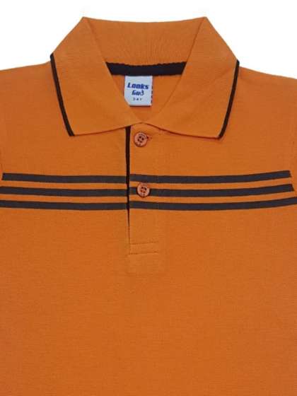 Clothe Funn Boys Striped Polo Collar Cotton Tshirt
