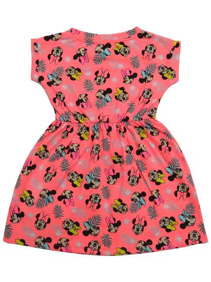 Clothe Funn Girls Cartoon Printed Fit and Flare Dr