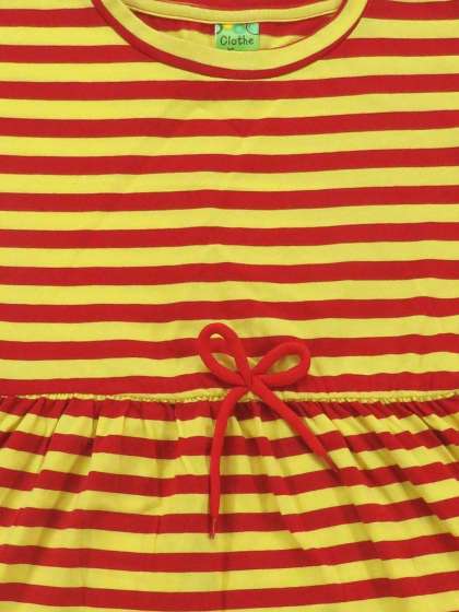 Clothe Funn Girls Cotton Striped ALine Dress