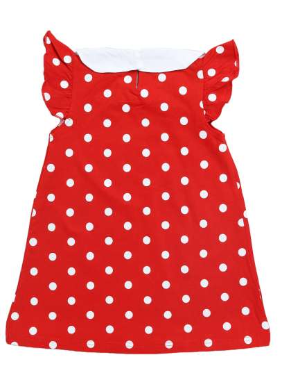 Clothe Funn Girls Polka Dot Printed Flutter Sleeve