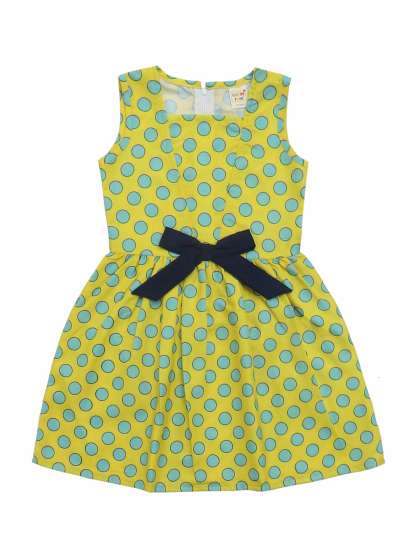 Clothe Funn Girls Polka Dot Printed VNeck Cotton F