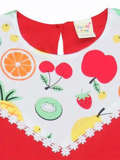 Clothe Funn Girls Tropical Printed ALine Dress