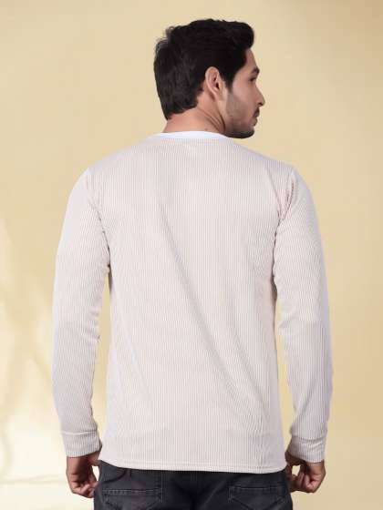 Divra Clothing Men Round Neck Full Sleeve Striped