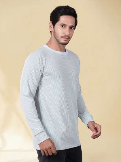 Divra Clothing Men Striped Regular Fit Round Neck
