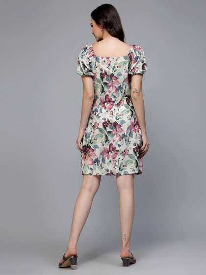 Fabway Clothing Floral Print Crepe Bodycon Dress