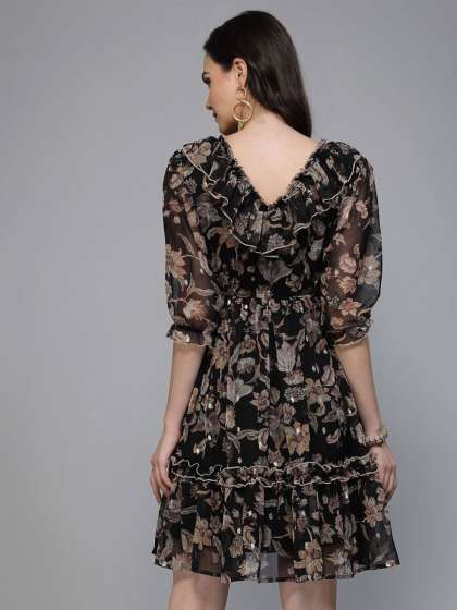 Fabway Clothing Women Floral Printed Fit  Flare Dr