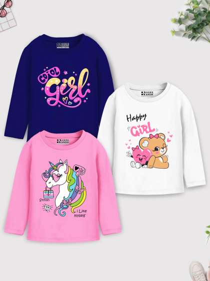 HERENOW Girls Typography Pack of 3 Printed Appliqu