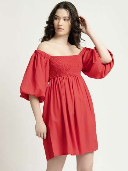 June 9 Clothing OffShoulder Fit  Flare Mini Dress