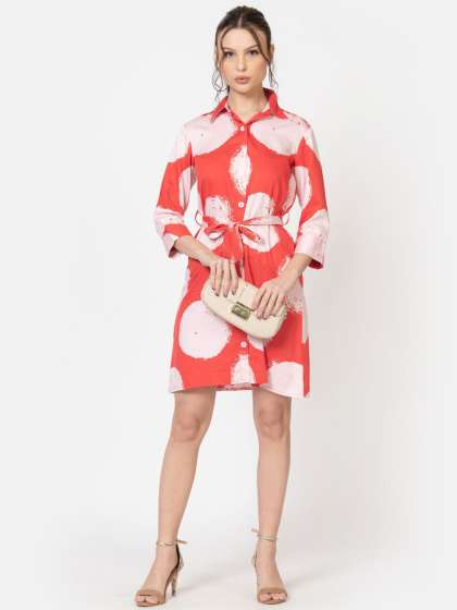 June 9 Clothing Women Polka Dot Print Shirt Midi D