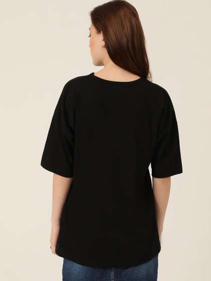 Kotty Graphic Printed DropShoulder Sleeves Oversiz