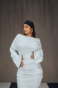 Lea Clothing Co Boat Neck Bell Sleeve Sheath Dress