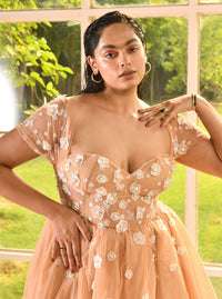 Lea Clothing Co Floral Printed Sweetheart Neck Fit