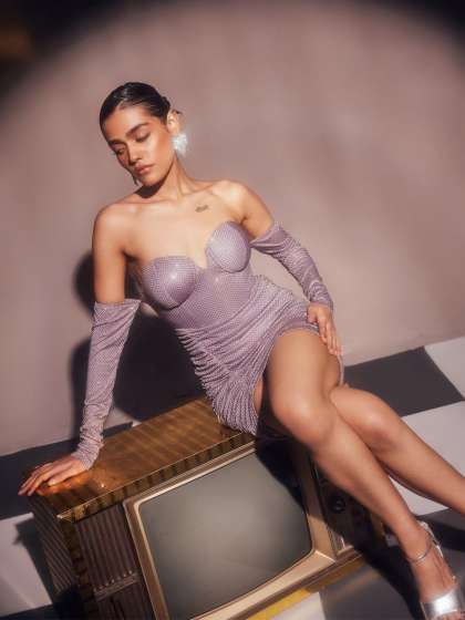 Lea Clothing Co Self Design OffShoulder Mini Bodyc