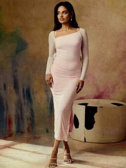 Lea Clothing Co Women Emily Pink Bow Maxi Bodycon