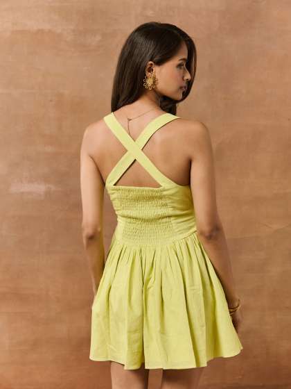 Lea Clothing Co Women Halter Neck Corset Mini Dres