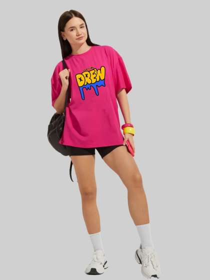 Leotude Women Typography Printed Round Neck Cotton