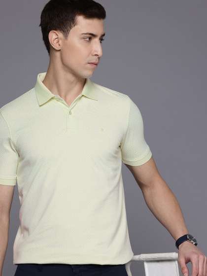 Louis Philippe Self Design Polo Collar Tshirt