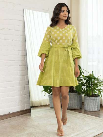 Polago Clothing Flared Sleeve Fit  Flare Dress