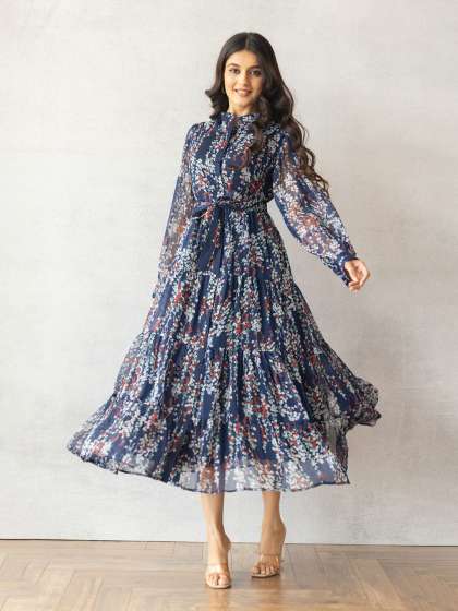 Polago Clothing Women Floral Print Fit  Flare Dres