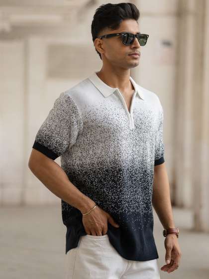 Powerlook Men Regular Fit Abstract Printed Polo Co