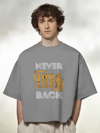 Silver Moon Clothing Men Typography Oversized Tshi