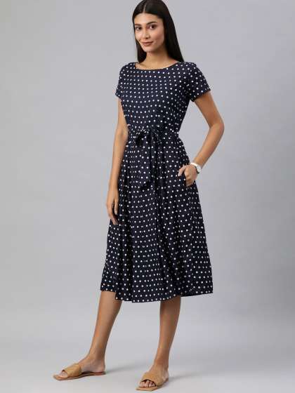 Swishchick Polka Dot Print Fit  Flare Midi Dress