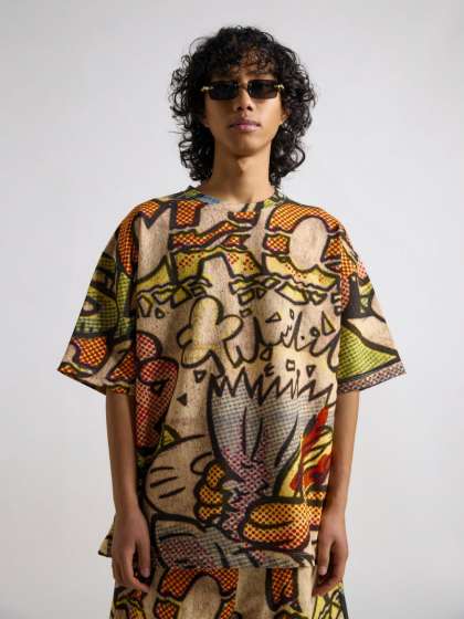 THE CLOTHING FACTORY Men Garfield Printed Polo Col