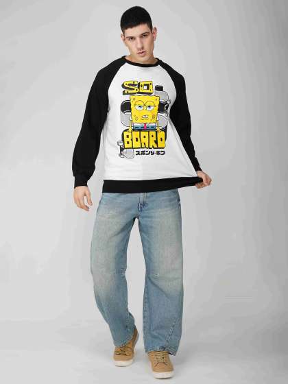 THE CLOTHING FACTORY Men SpongeBob Printed Baggy T