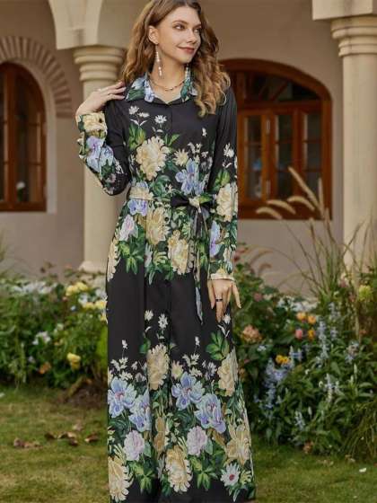 TRENBEE Women Floral Printed Maxi Dress