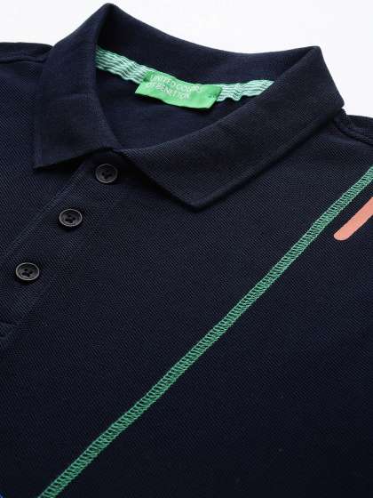 United Colors of Benetton Men Contrast Stitch Polo